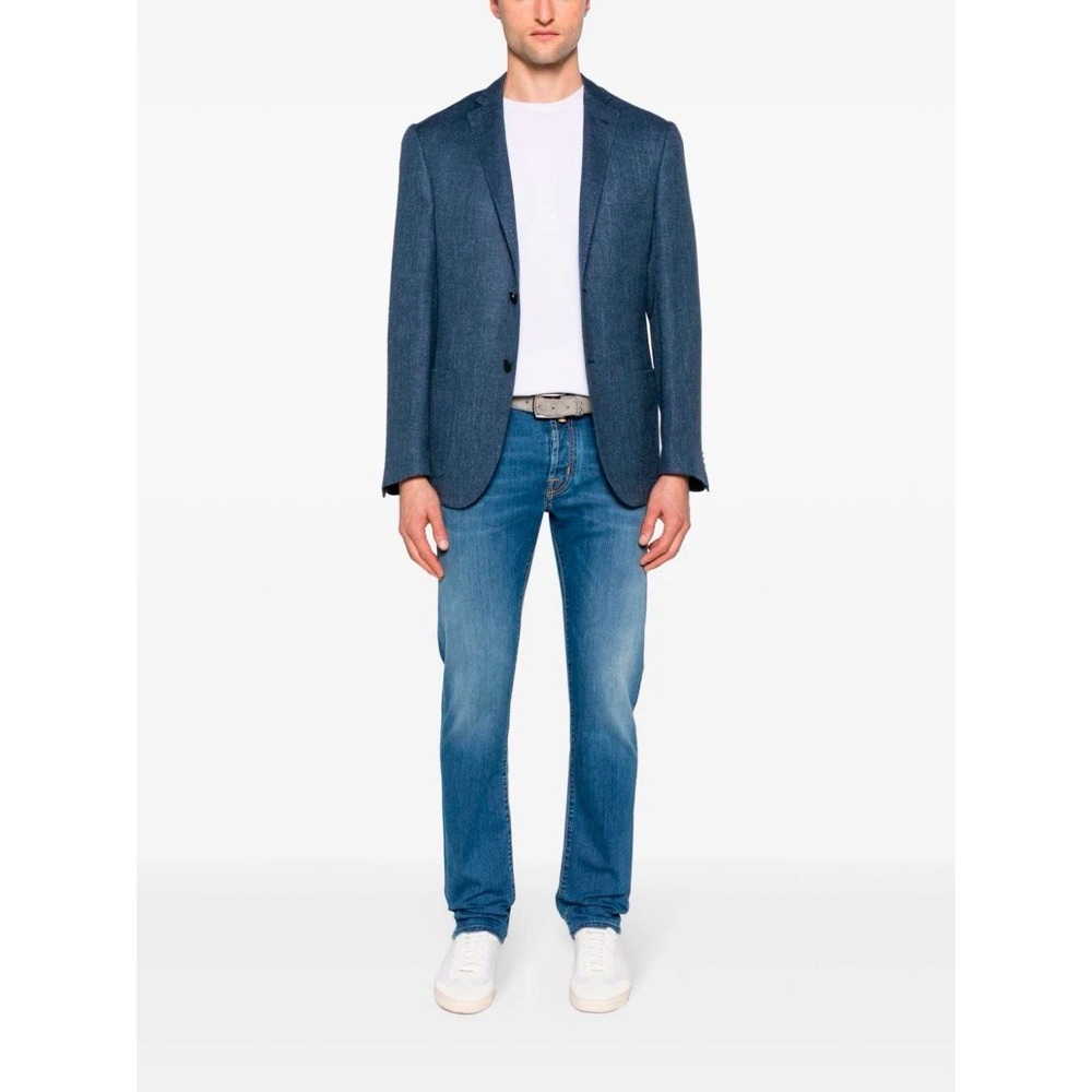 JACOB COHEN Jeans Men's 34‎ NICK Slim Stretch Blue Pony Hair Patch Luxury Denim